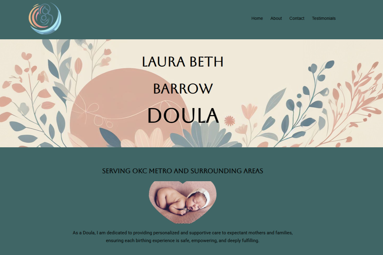 Screenshot of LBDoula website