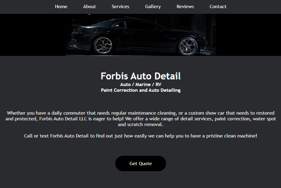 Screenshot of Forbis website