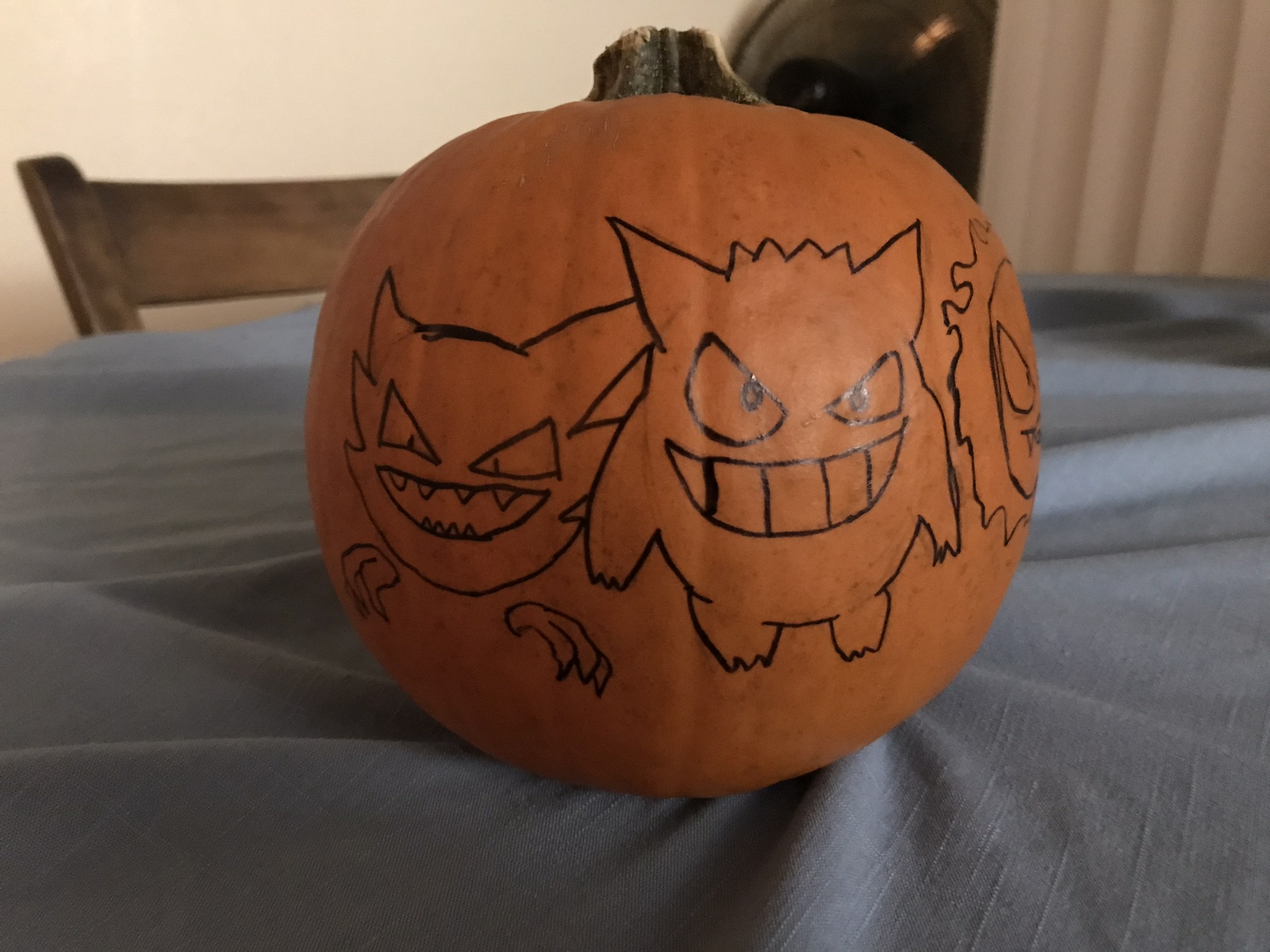 Ghostly Pokemon pumpkin, sketch left side